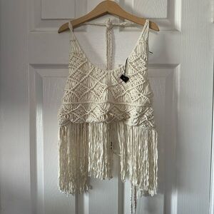 House of Harlow 1960 Boho, crochet halter top size medium M bohemian